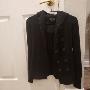 Takeout Black Buttoned Cardigan